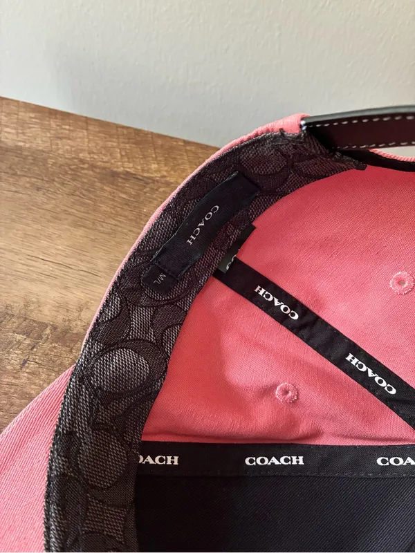Coach Embroidered Baseball Hat CAA64 Pink / Black - Image 10