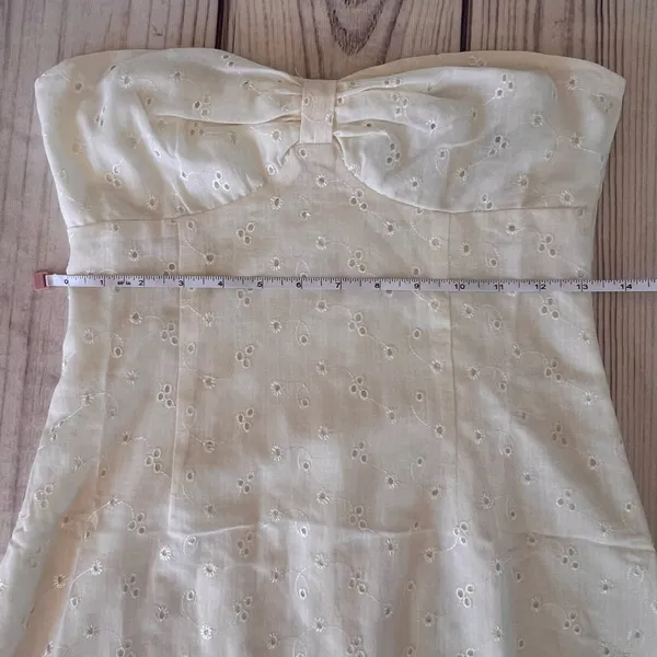 Princess Polly Malena Lemon Eyelet Strapless Mini Dress - Image 11