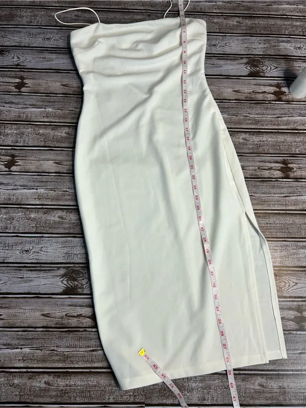 Princess Polly White Bungee Strap Midi Dress with Side Slit Size 4 Bridal - Image 9