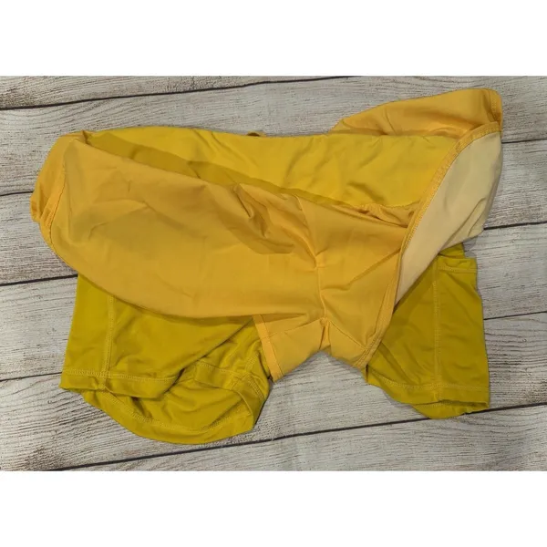 Senita Athletics Women's Yellow Athletic Gym Running Shorts Size Medium - Image 5