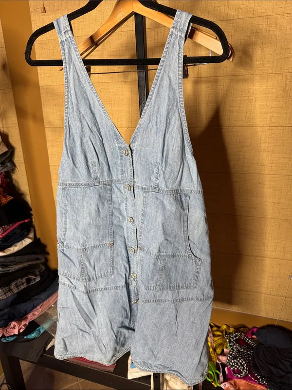 Free People We The Free Pocket Full of Sunshine Denim Mini Dress Size Medium - Image 5