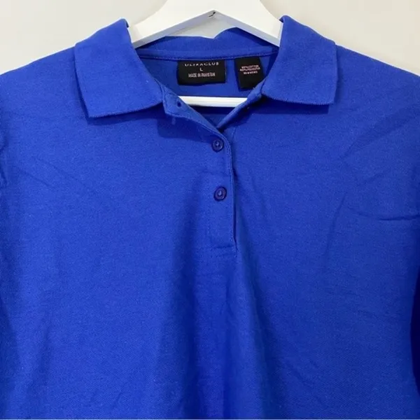 Polo Ultra Club Women’s Button Short Sleeve University Blue Size Large NWT - Image 4