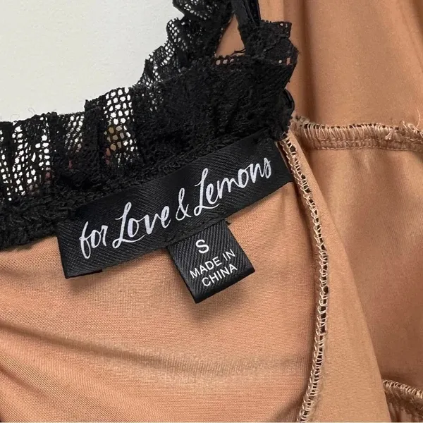 For Love And Lemons Gracie Lace Slip Dress Black Sheer Dark Romantic Corset S - Image 12
