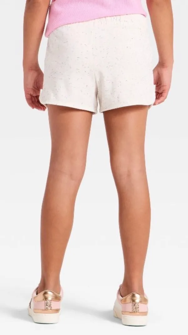 Girls' Knit Pull-On Shorts - Cat & Jack Cream Large 10/12 New Comfy Sweatshorts - Image 9