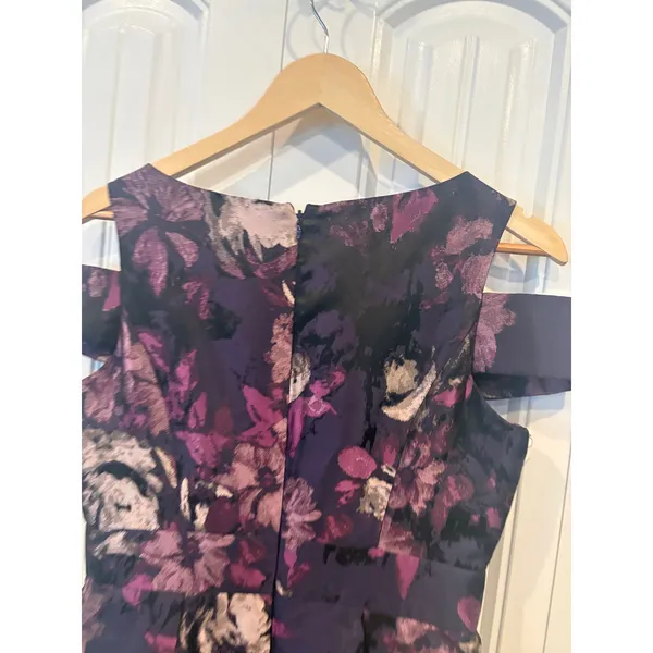 Jessica Howard‎ Purple Floral Cold Shoulder Dress Size 6 - Image 7