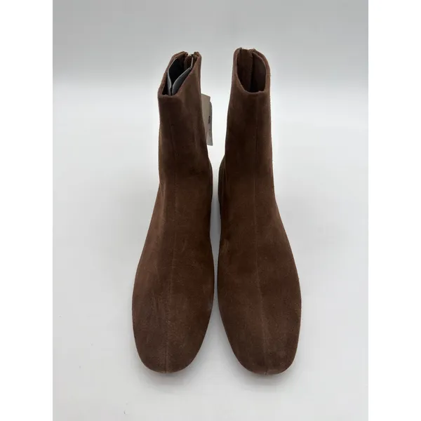 Mango Chocolate Brown Supple Bovine Suede Leather Round Toe Ankle Boots 8.5 - Image 4