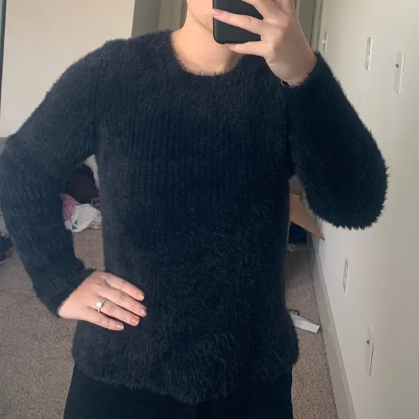 Banana republic eyelash ribbed black sweater - Image 2