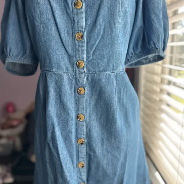 Old Navy Denim Button-Up Mini Dress - Image 2