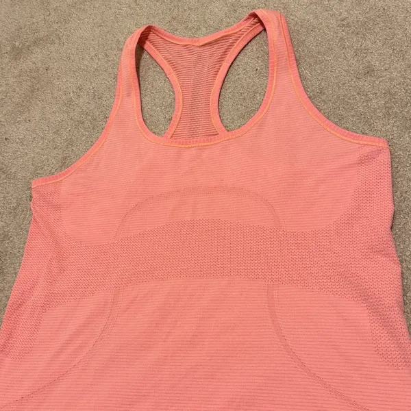 Lululemon Swiftly Tech Tank Top Size 12 Coral Orange - Image 3