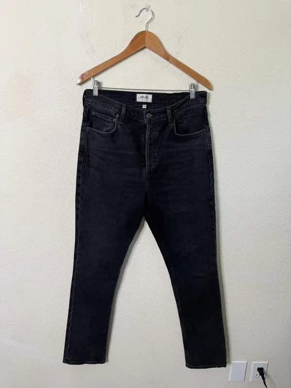 Agolde Freya High Rise Slim Jeans Charcoal Black Gray Womens Size 29‎ - Image 7