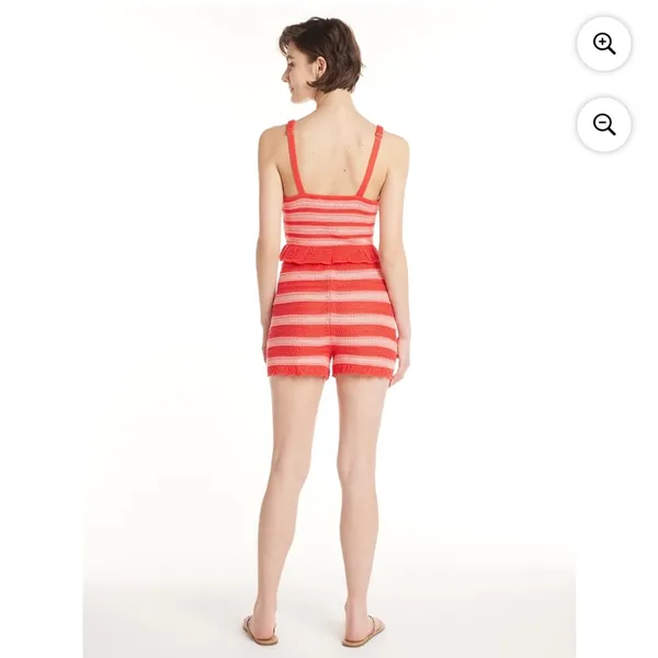 NWT Madden NYC red pink crochet knit crop tank top - Image 4