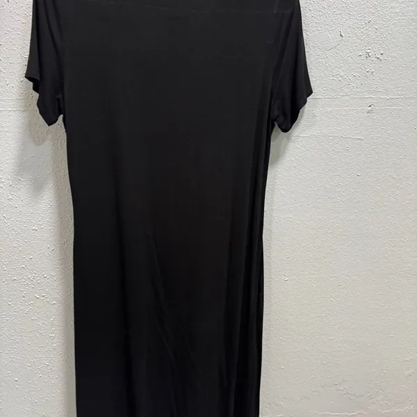 Adrianna Papell Womens Black Textured V-Neck Short Sleeve Shift Dress size Small - Image 5