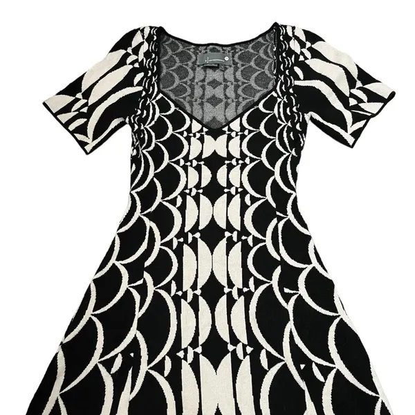 Anthroplogie Art Deco Sweetheart Neckline Twee Knit Dress - Image 2