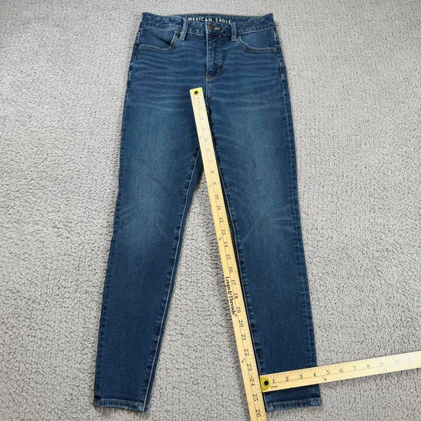 American Eagle Super Hi Rise Jegging Jeans Womens 2 Short Blue Stretch Skinny - Image 4