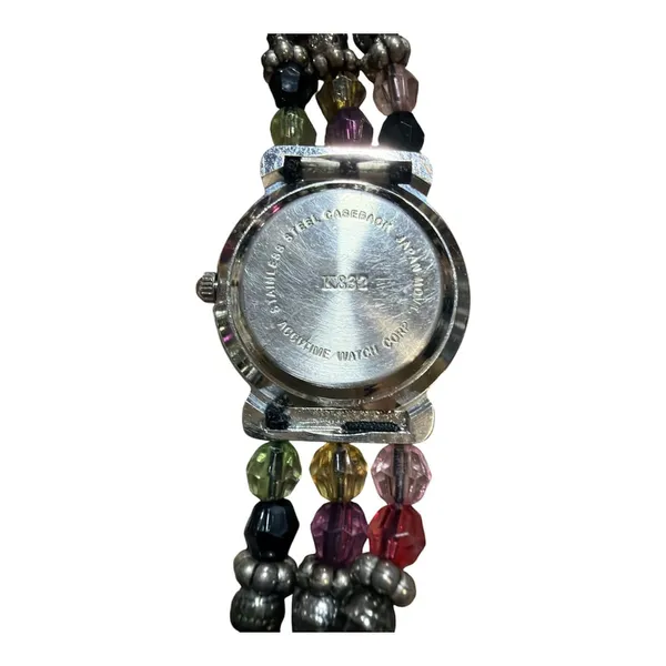 Vivani Women's Multicolor Beaded Stretch Band Quartz Watch - Image 3