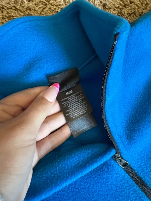 North Face Blue Fleece Quarter Zip Like New - Image 3