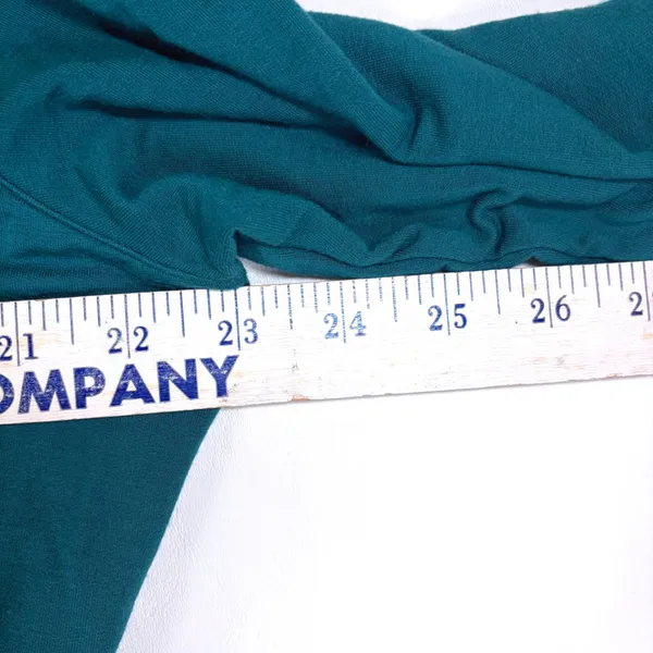 Halara Teal Green‎ V-Neck Long Sleeve Wide Waistband French Terry Top Size MED - Image 5