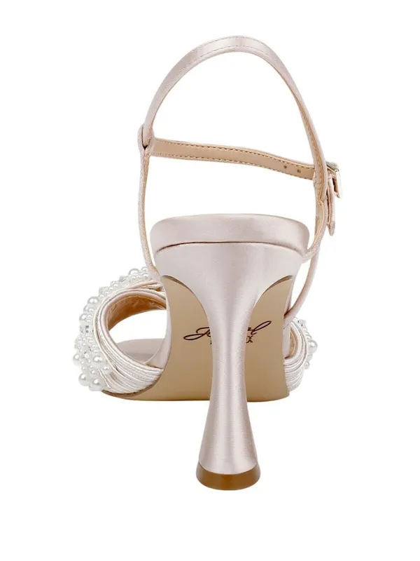 NWT Jewel Badgley Mischka Fanny Pearl Stiletto Heel Sandals Champagne Brown 9M - Image 3
