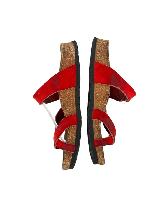 Papillio By Birkenstock Red Sueded Sandals Boho Gorpcore Size 36 US 5-5.5 - Image 9