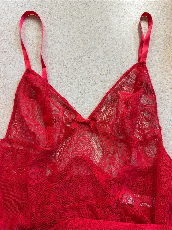 Victoria’s Secret Red Lace Babydoll Chemise Slip | Size Small - Image 6
