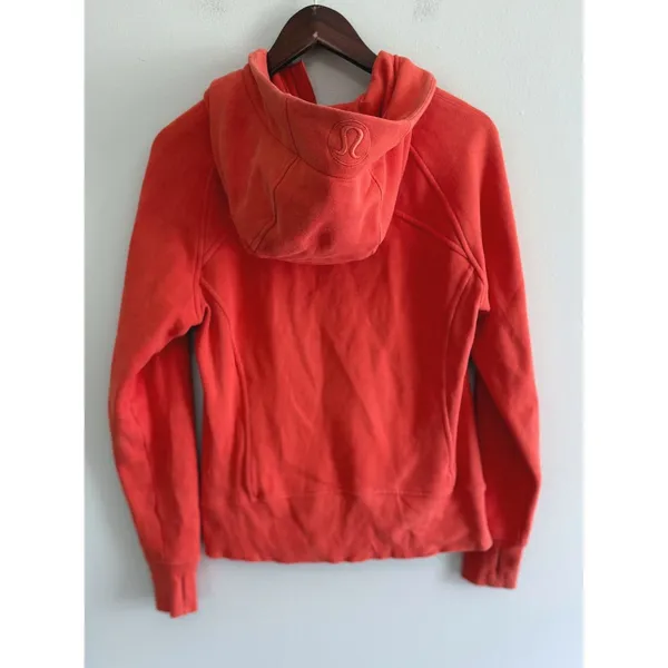 Lululemon Scuba Full-Zip Hoodie Burnt Orange Fleece Jacket Women's Sz 8‎ CA35801 - Image 3