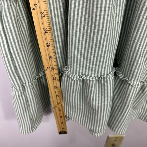 American Eagle Dress M Green Stripe Smocked Tiered Cottagecore Coastal‎ Granola - Image 5