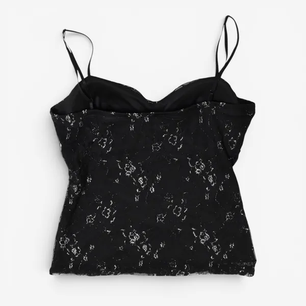 CANDIE’S Vintage Y2K Black Goth Grunge Floral Lace Corset Top - Image 5