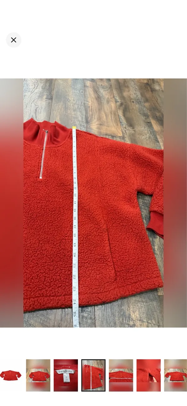 Banana Republic Women's Sherpa Pullover Fleece Jacket Size XL, Rust Red Orange - Image 4
