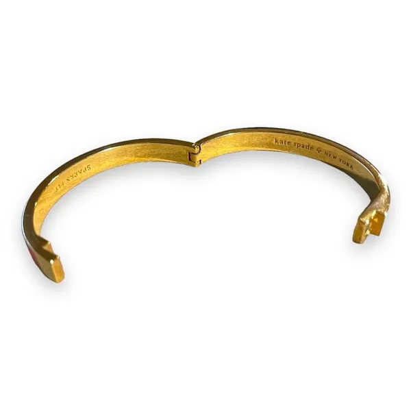 Kate Spade New York Sparks Fly Enamel Bangle Bracelet Coral Gold Tone - Image 7