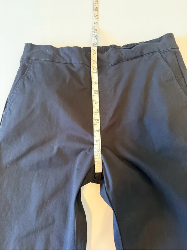 STUSSY women's cotton pull up straight leg pants black, size L - Image 4