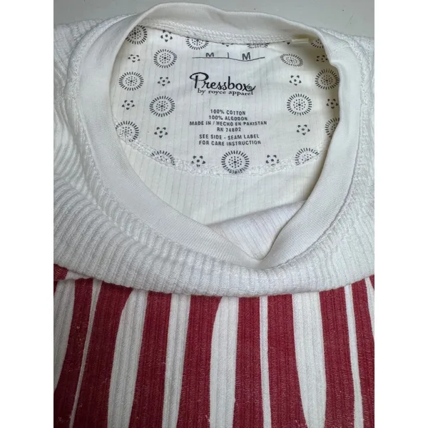 Pressbox Oklahoma Sooners Pullover Sweatshirt White Ribbed Cotton Size M - Image 7