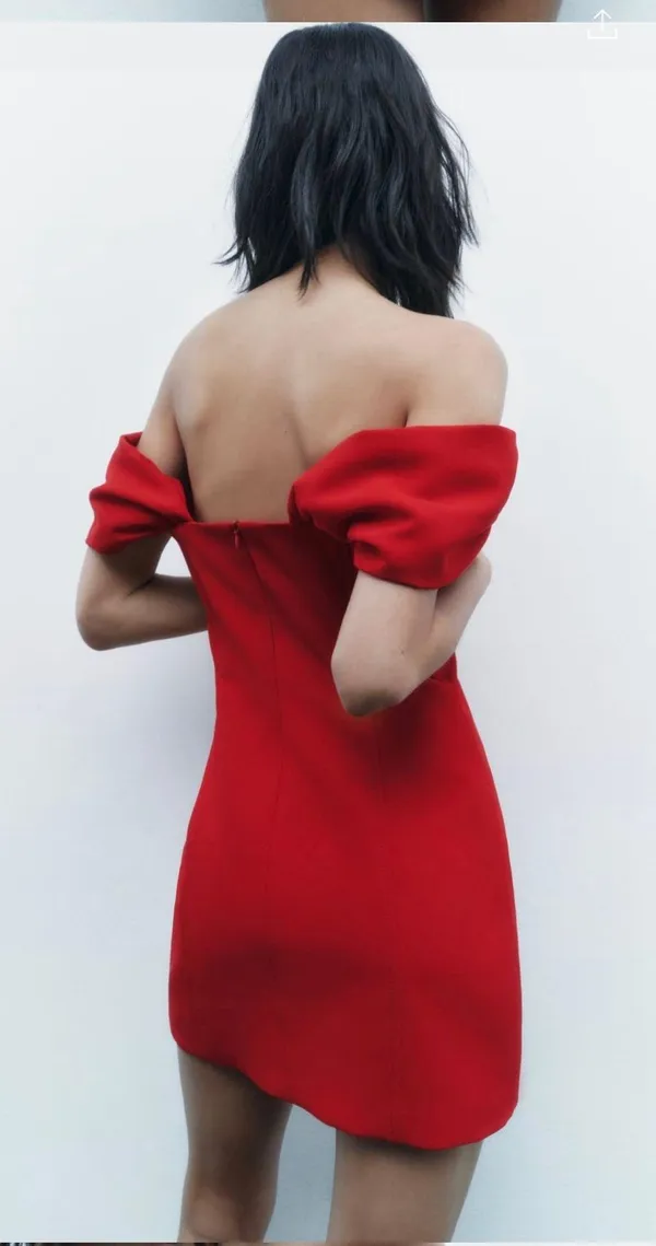 ZARA Red Sweetheart Dress - Image 3