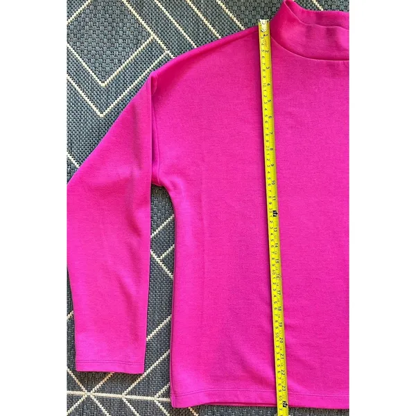 LOFT Outlet Magenta Pink Cozy Mock Neck Fleece Pullover Sweatshirt Large NWOT - Image 11