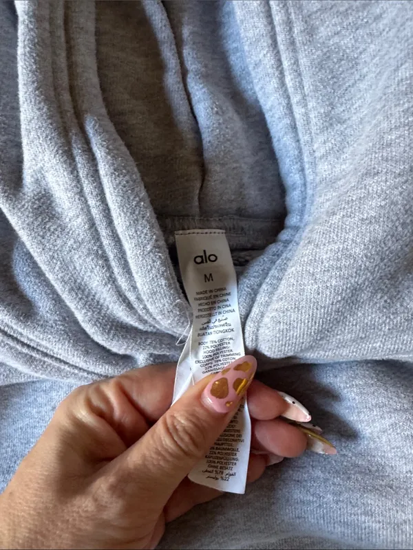 ALO Yoga Light Gray Cozy Hoodie - Image 2