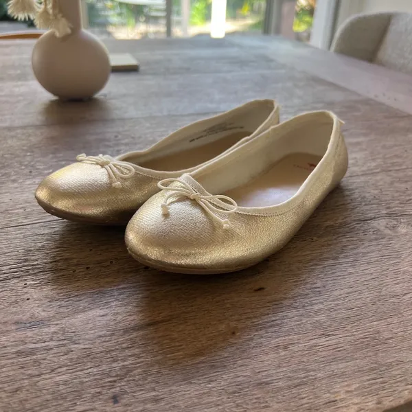 J CREW Crewcuts Women Metallic Gold Ballet Flats - Size K5 / 37 EU / 7 Women' US - Image 5