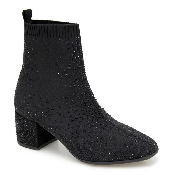 Kenneth Cole Reaction Renee Chelsea Jewel Booties in Black Knit, Size 5 NEW - Image 10