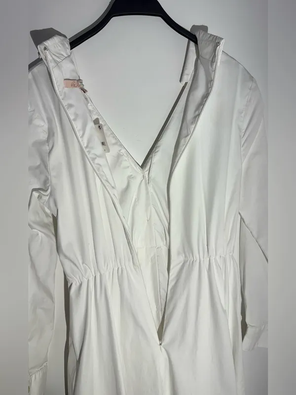 NWT Hutch White Button-Front Wrap Long-Sleeve VNeck Midi Shirt Dress 100% Cotton - Image 15