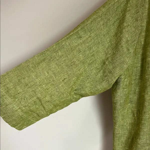 FLAX 100% Linen Oversized Tunic Shirt Tunic Pockets Lagenlook Boho Sz Large - Image 2