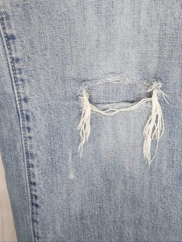 American Eagle Outfitters Light Wash Low-Rise Distressed Bootcut/Flare Y2K Jeans - Image 7