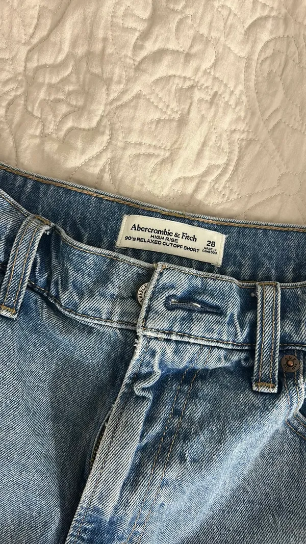 Abercrombie High-Rise 90s Relaxed Cut-Off Shorts - Image 2
