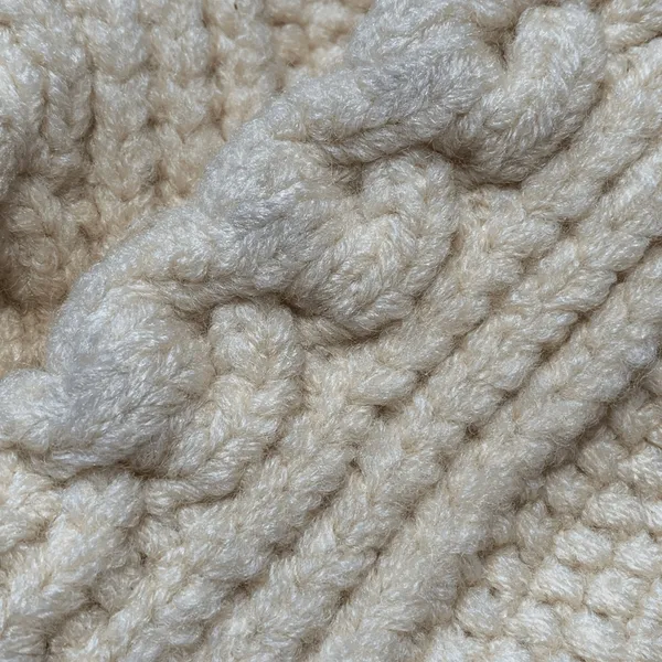Vintage Hand Knit Oatmeal Cable Knit Fisherman Cardigan Sweater Cropped Cozy - Image 6