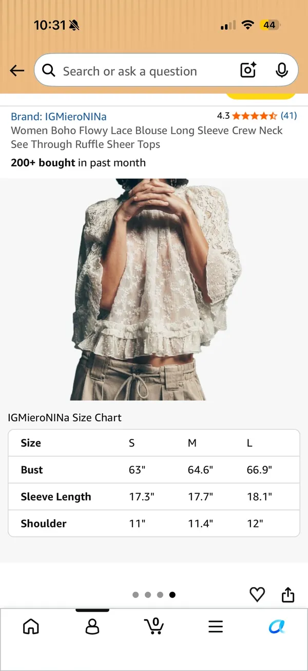 Amazon Cream Lace Top - Image 4