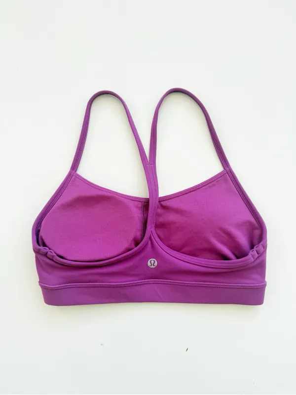 lululemon Flow Y Nulu Bra - Vivid Plumb Size 6 - Image 4