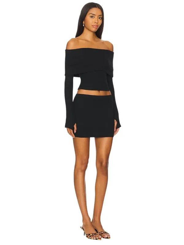 Superdown Marks Skirt in Black Small Womens Mini Jersey - Image 3