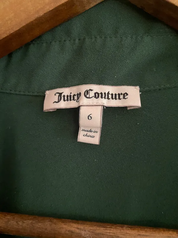 Juicy Couture Emerald Green Buttondown Size 6 - Image 4