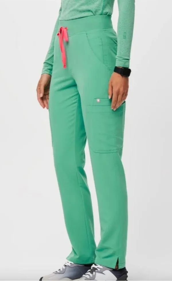 Women New Figs High Waisted Yola Yoga Scrub Pants Surgical Green Plus Size 5XLR - Image 2