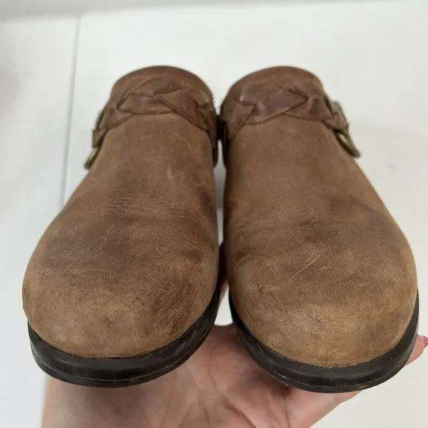 Ariat Women's Size‎ 6.5 Clogs Distressed Brown Leather Wedge Heel Western - Image 10
