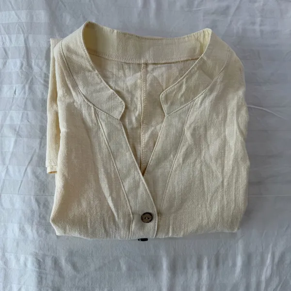 NEW Women's NEW Light Yellow Gauze Tunic Style Size XL #260303 - Image 7