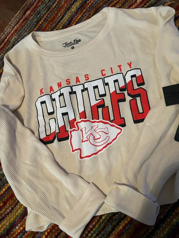 National Football League Team Apparel Junk Food Clothing Kansas City Chiefs women’s long sleeve Large New - Image 2