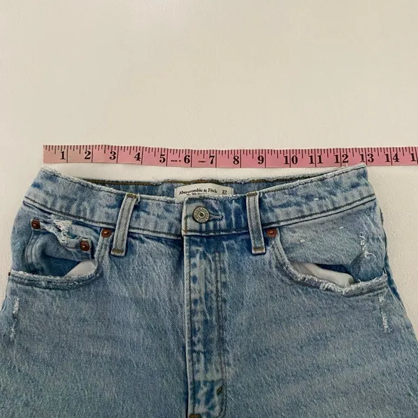 Abercrombie & Fitch 90s Straight Jeans 27/4 Ultra High Rise Light Wash - Image 5